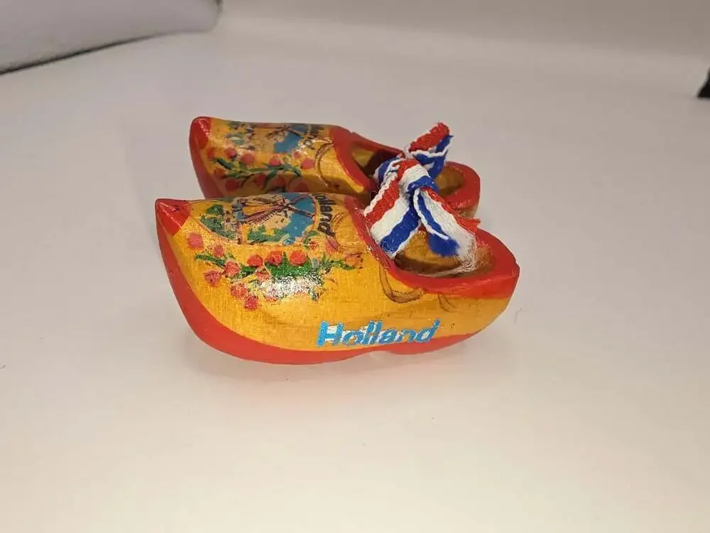 Vintage Magnet Dutch Clogs Wooden Handmade from Holland